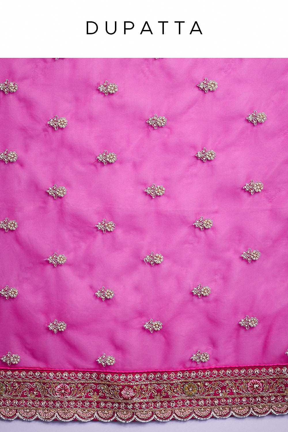 Rani Pink Raw Silk Bridal Lehenga with Cutdana and Resham Work
