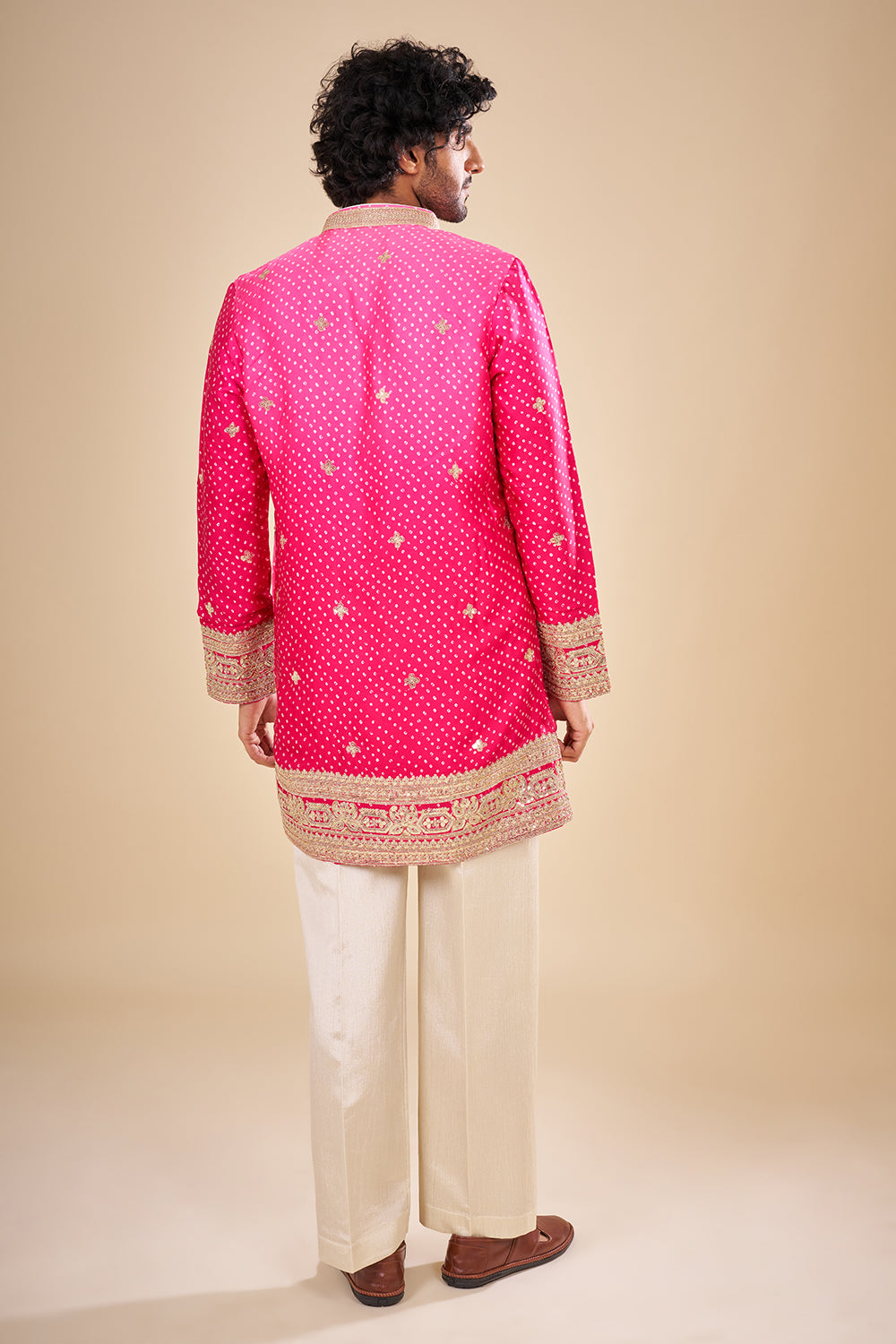 Rani Pink Silk Kurta Set with Cutdana Embroidery