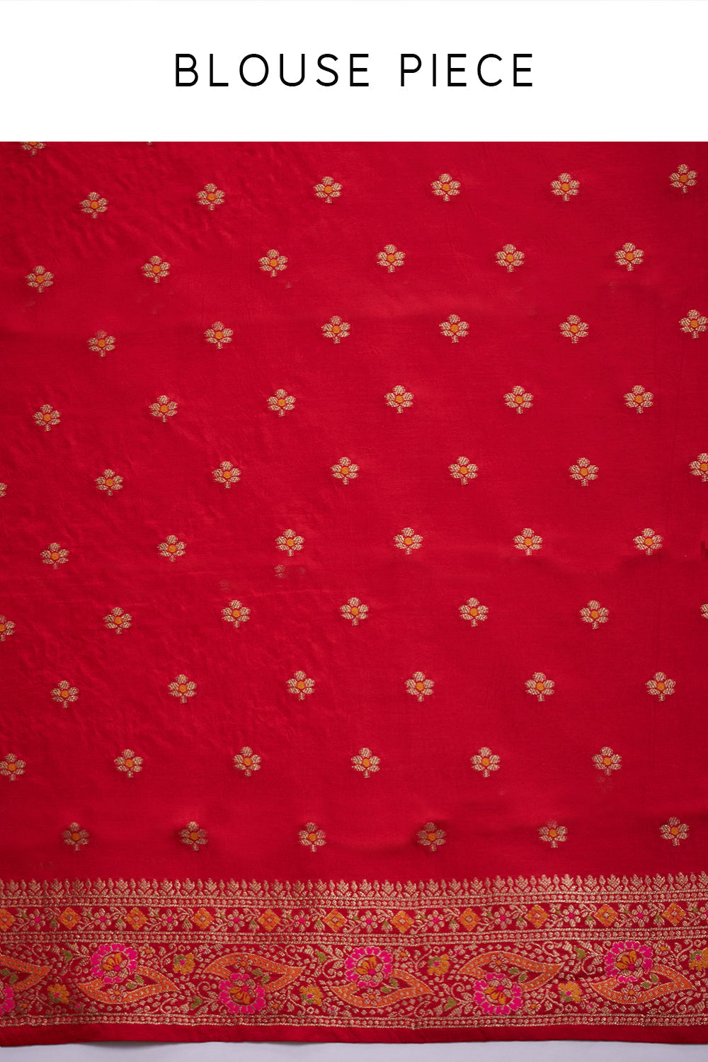 Red Banarasi Silk Patola Print Saree with Unstitched Blouse