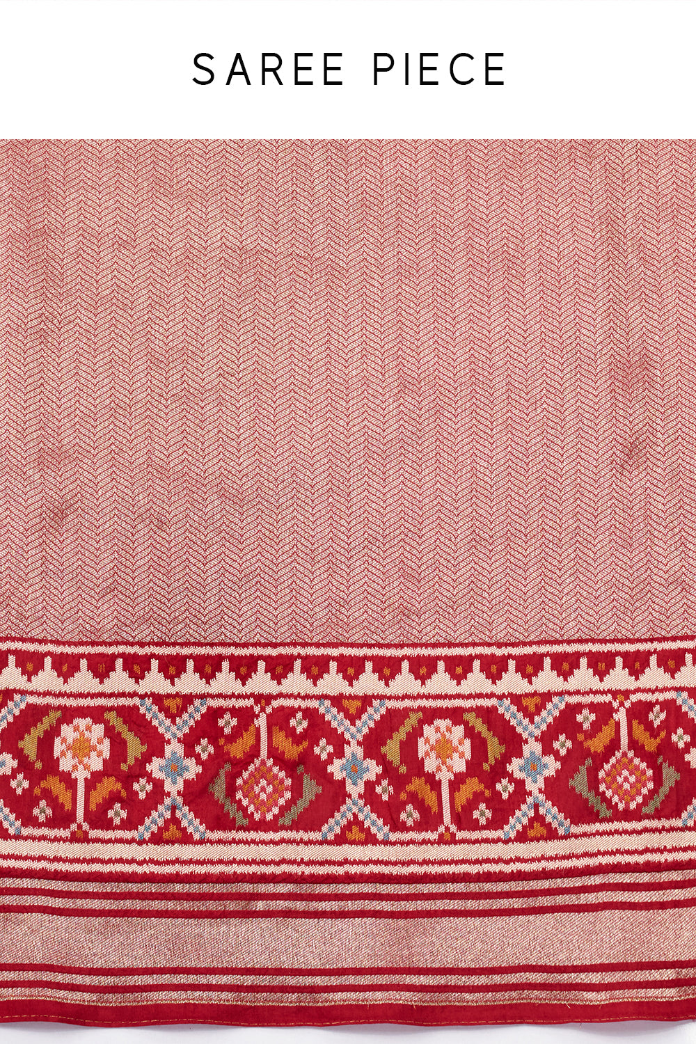 Red Jacquard Silk Woven Saree with Patola Border