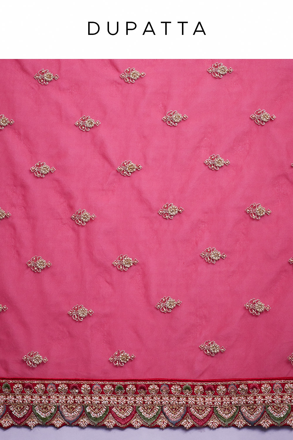 Red Raw Silk Bridal Lehenga with Pearl and Cutdana Work