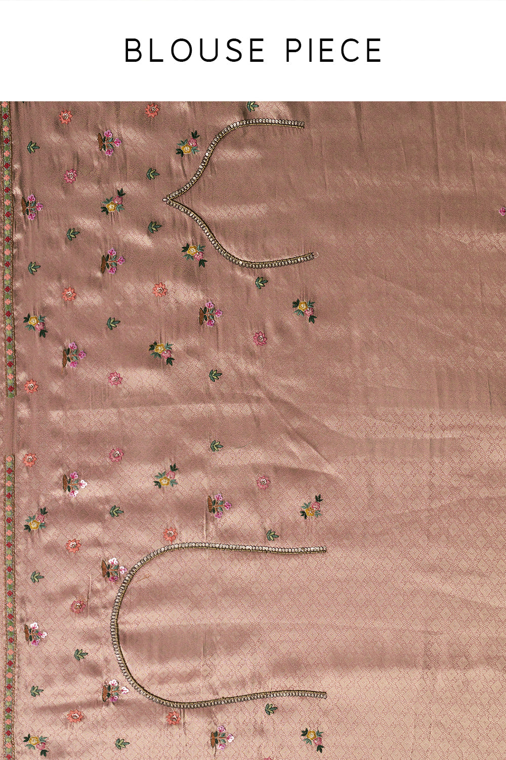 Rose Golden Brocade Silk Jacquard Saree with Thread and Zari Work