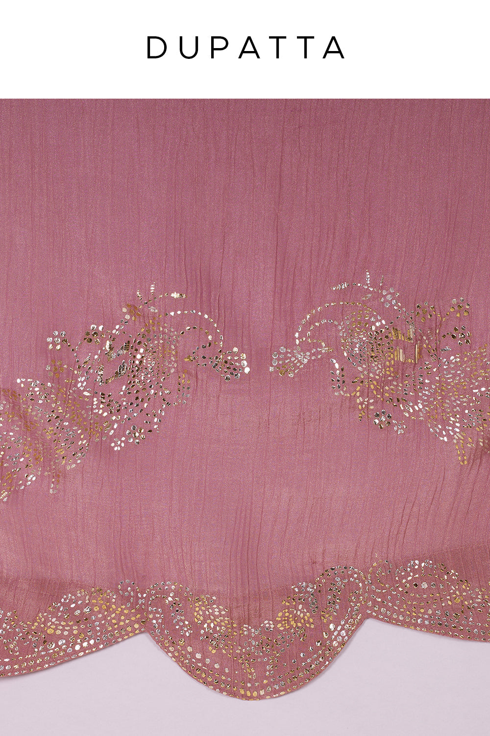 Rose Mauve Silk Blend Kurta Set with Zari and Sequins Handwork