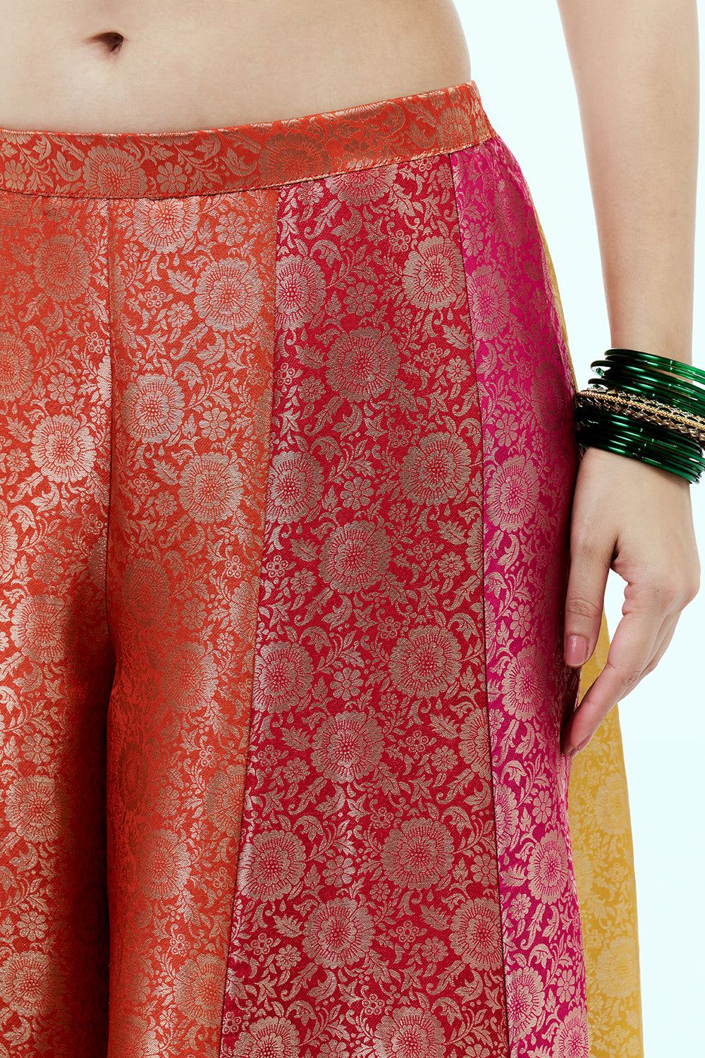 Rust Brocade Silk Suit Set with Zardosi Work