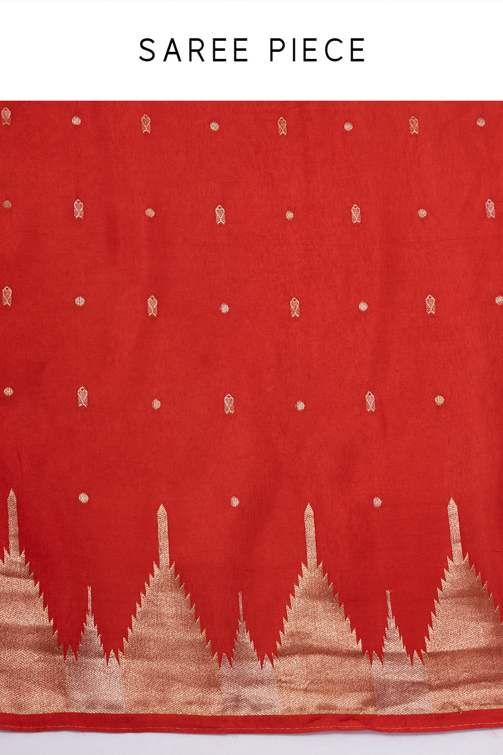 Rust Silk Woven Saree with Nature Motifs