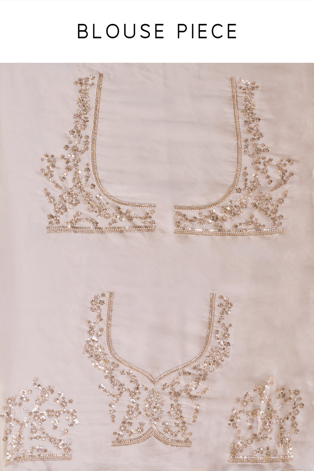 Sand Golden Organza Embroidered Saree with Sequin and Pearl Work