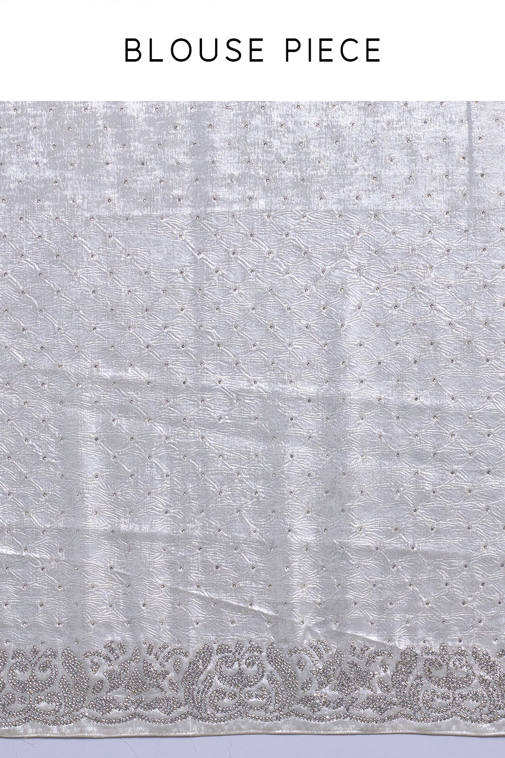 Silver Shimmer Satin Saree with Diamond Work