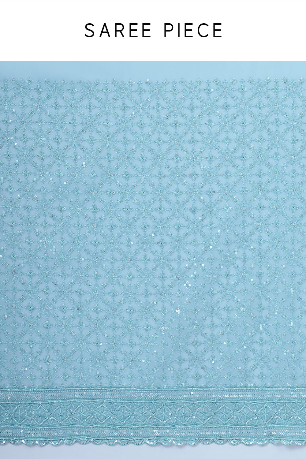 Sky Blue Georgette Saree with Hand Work