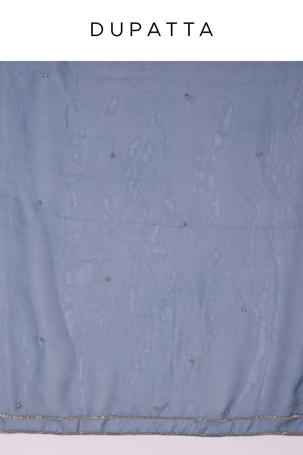 Steel Blue Silk Blend Kurta Sharara Set with Zari Handwork