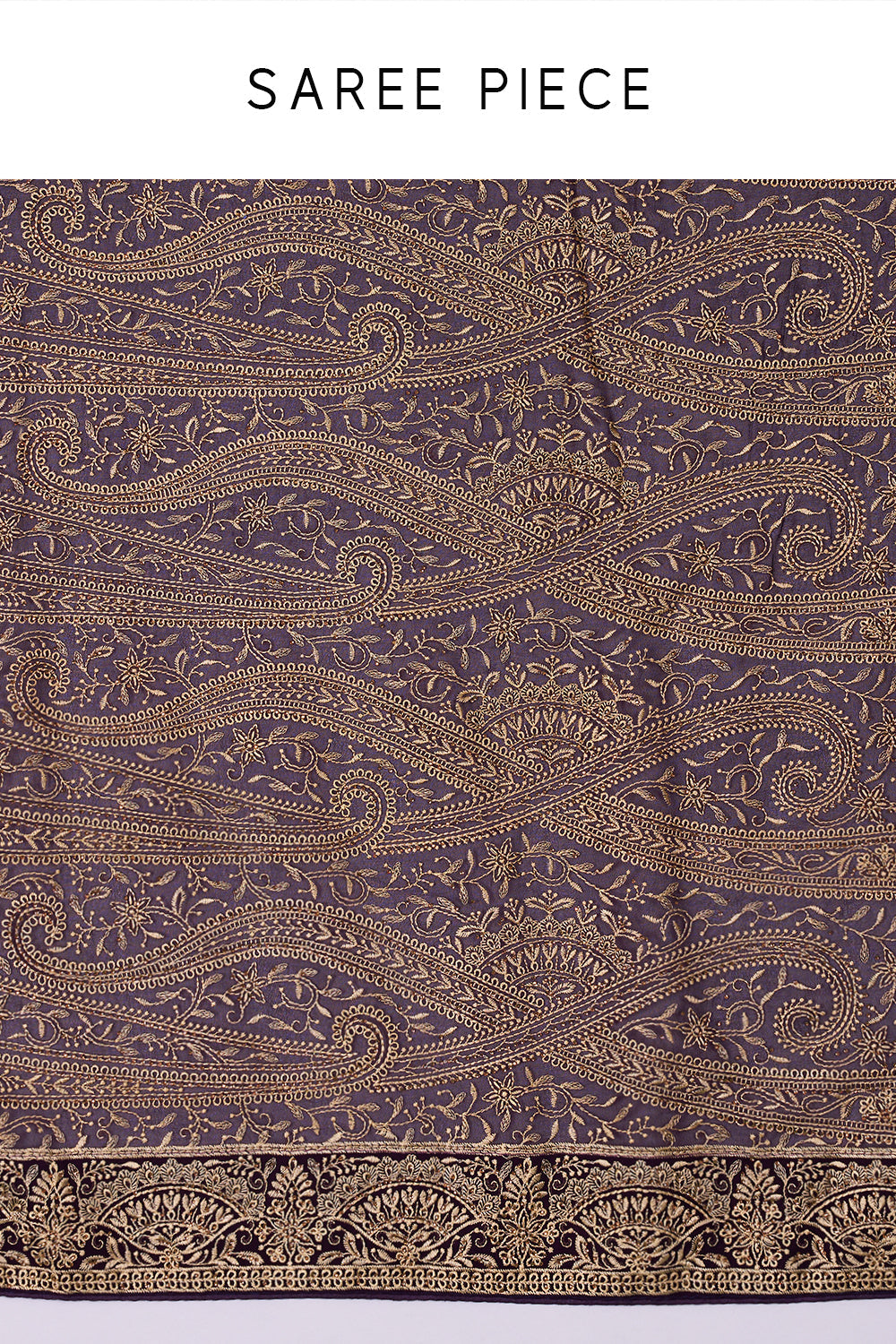Violet Georgette Saree with Resham Embroidery