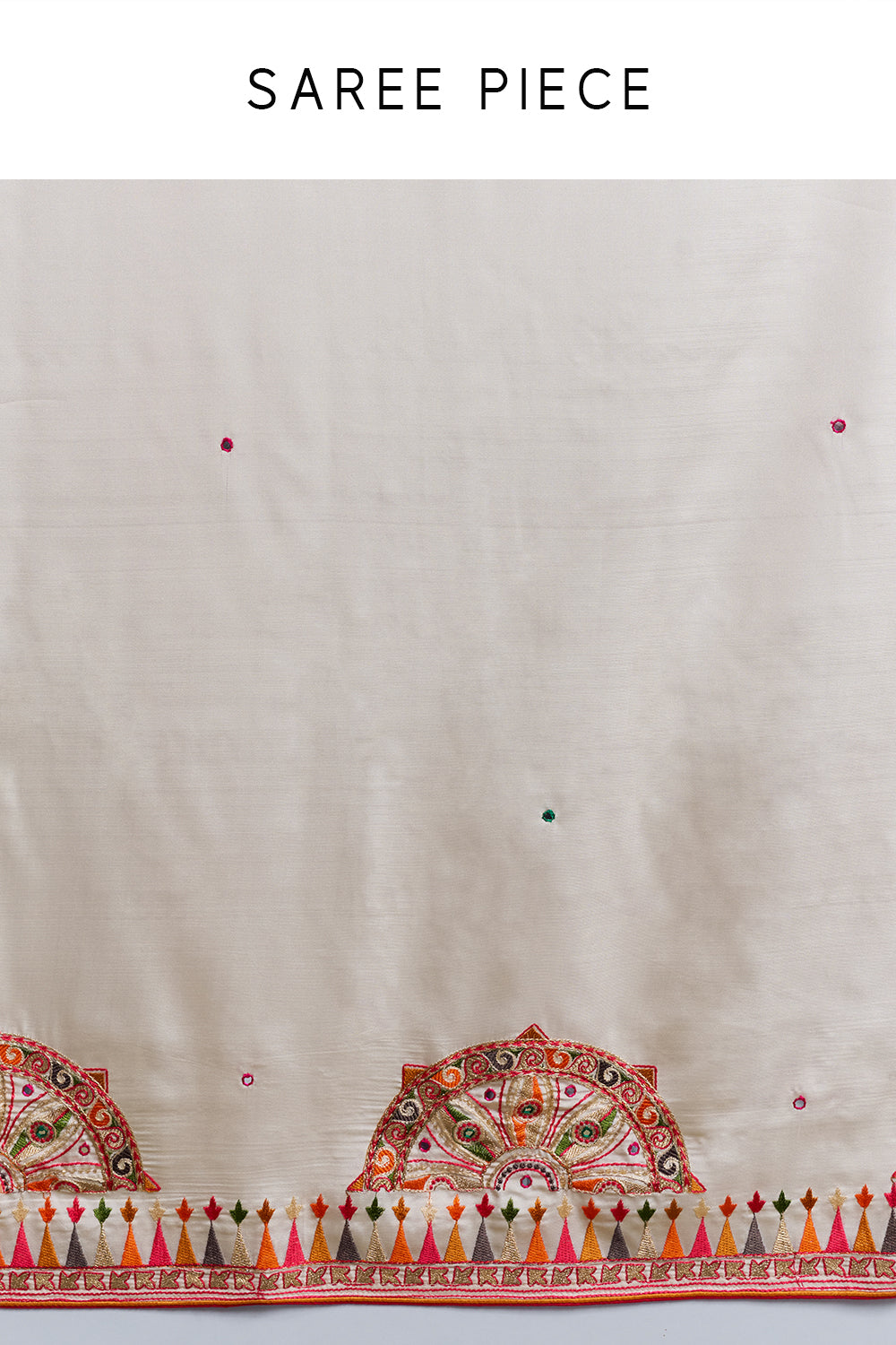 White Folk Silk Embroidered Saree