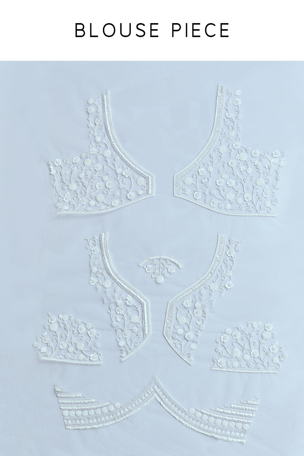 White Net Saree with Moti Work
