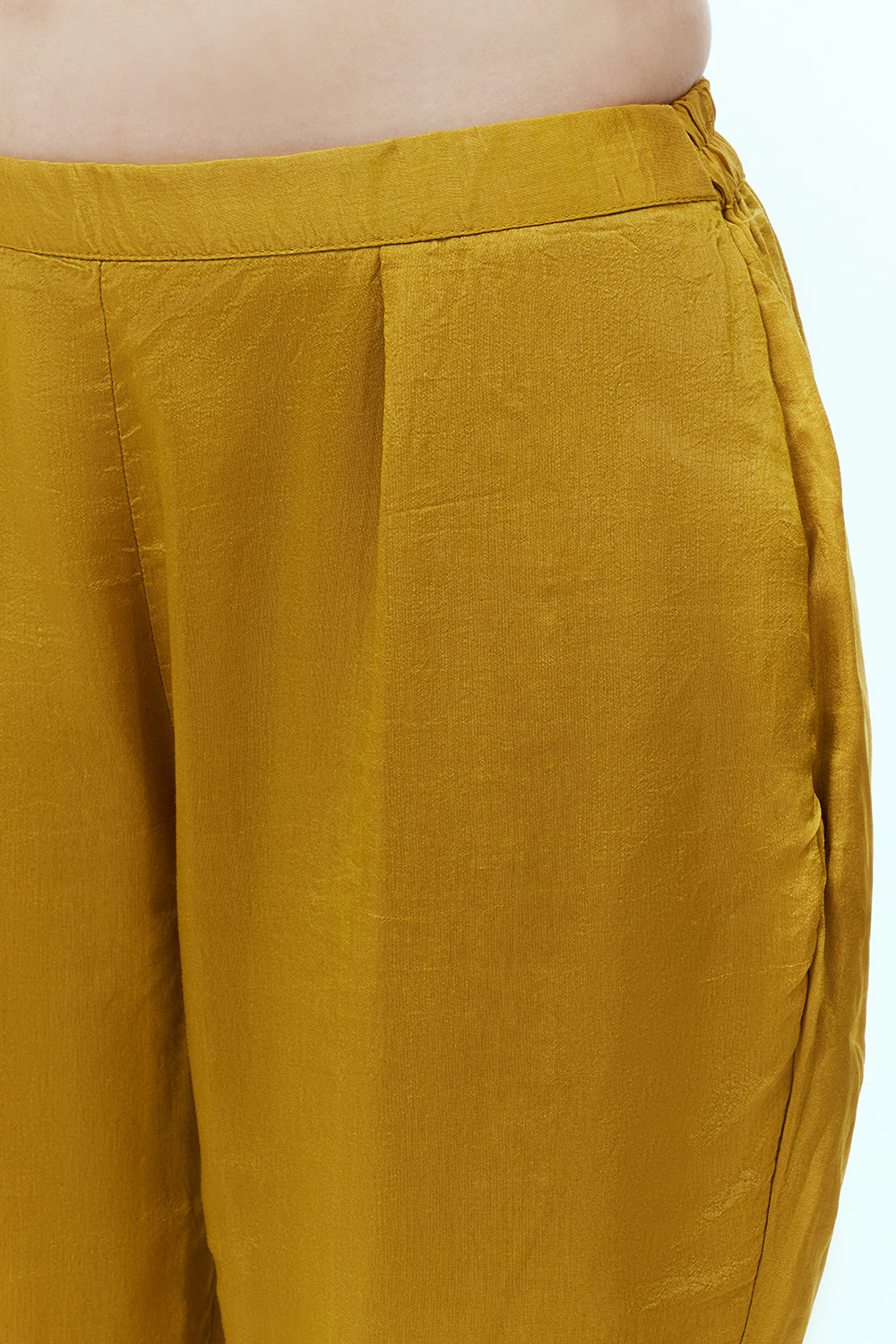 Yellow Art Silk Angrakha Suit Set with Zardosi Work