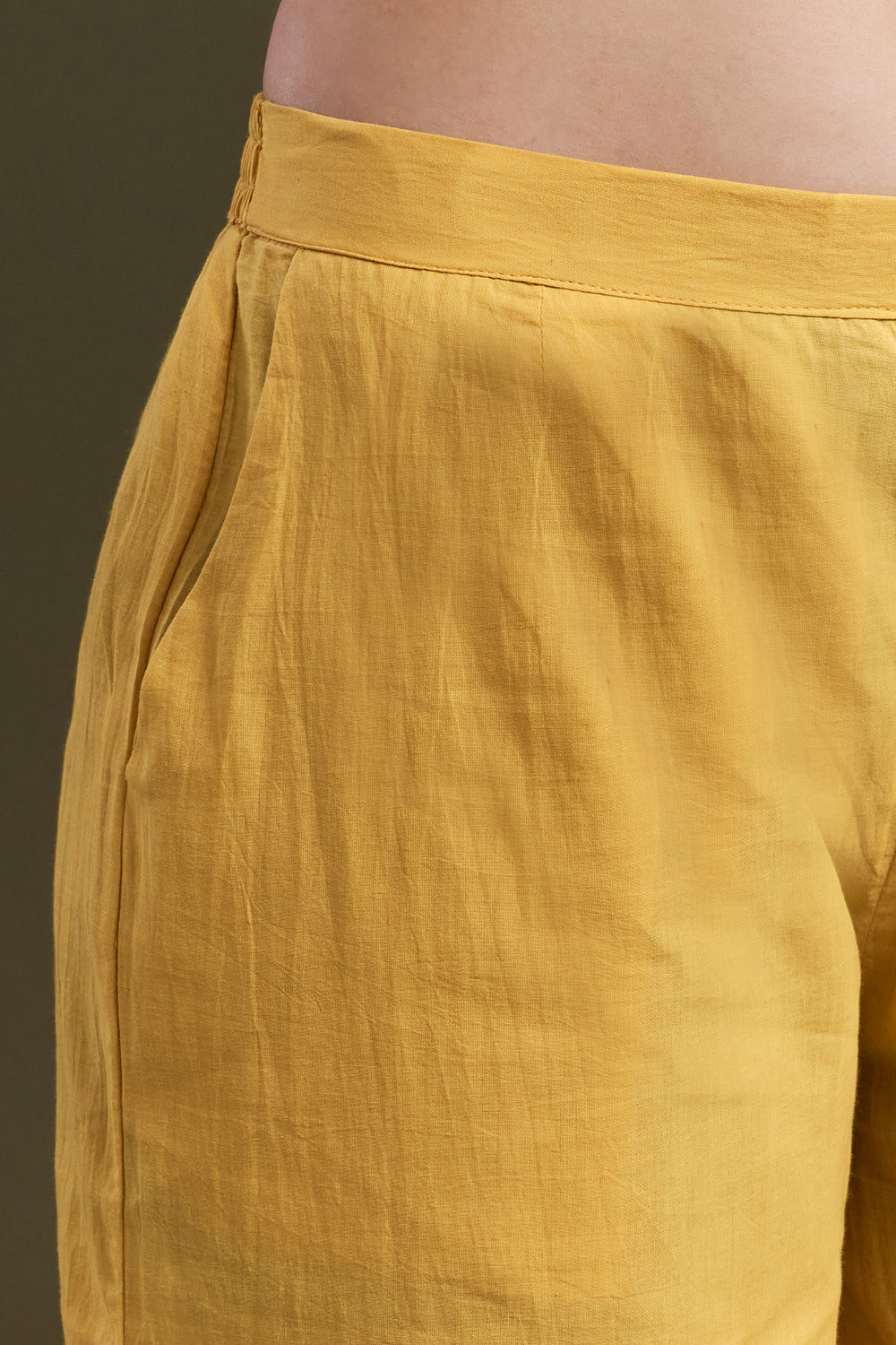 Mustard Chanderi Silk Kurta Set with Zardosi Embroidery