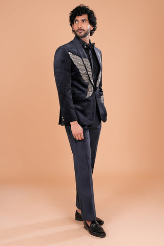 Black Velvet Tuxedo Set