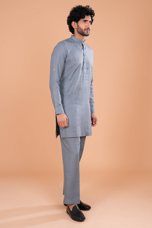 Elegant Grey Minimal Men's Kurta Set